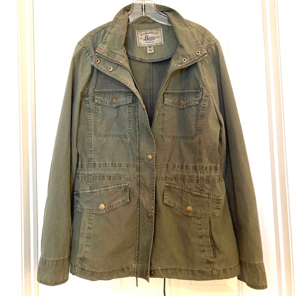 BASS OLIVE KHAKI COTTON FIELD JACKET, Size M - NWOT - Picture 1 of 5